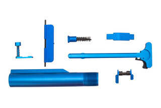 XTS anodized AR-15 parts kit with blue finish includes the parts shown here.